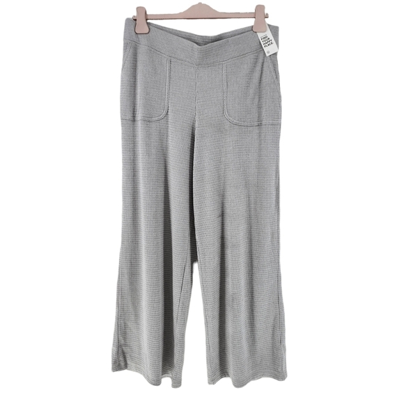 Gilly Hicks Women's Light Gray Dreamworthy Waffle Wide-Leg Pants - XL - Picture 2 of 7